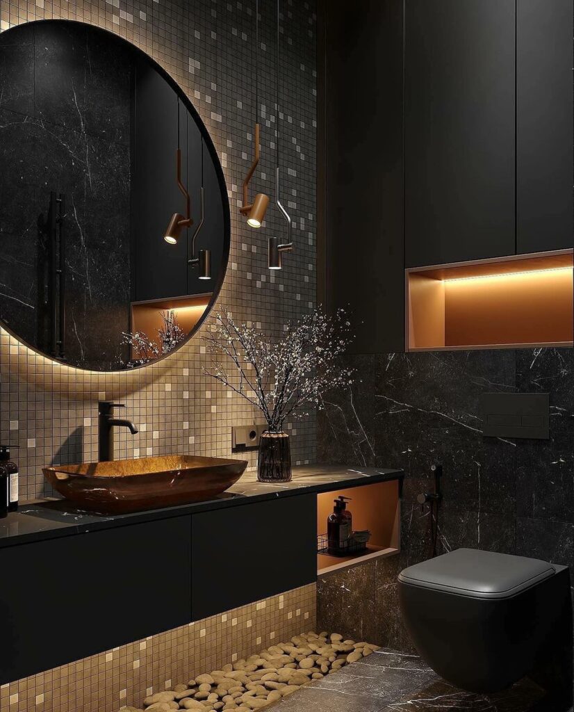 Dark Modern Bathroom Design