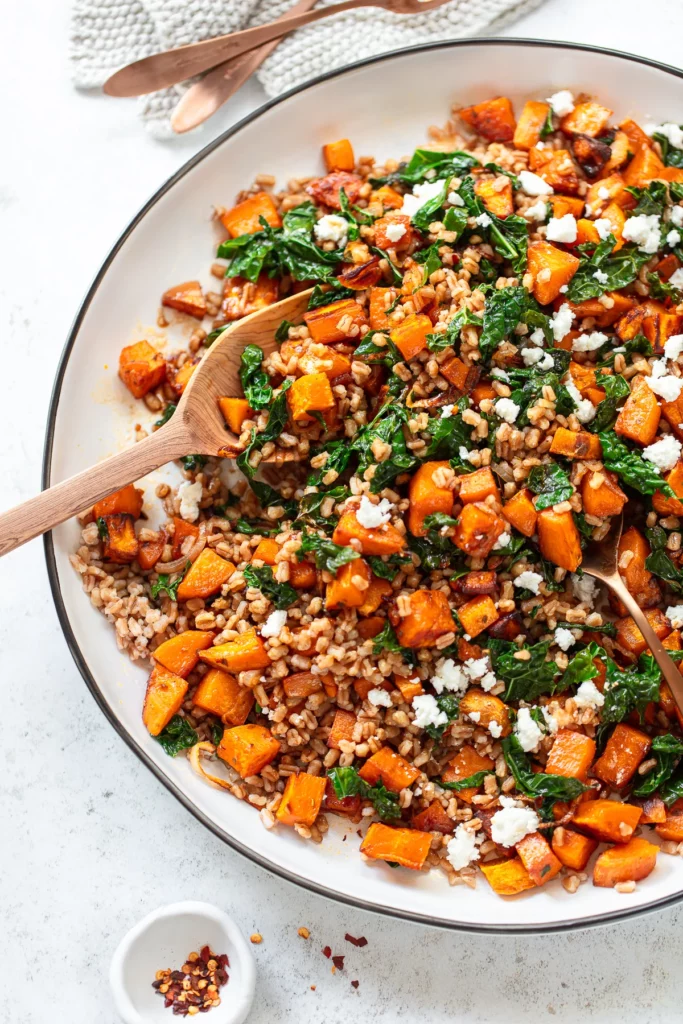 Healthy Warm Farro Salad