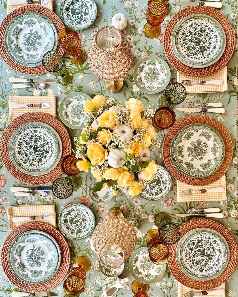 Table Setting Featuring Asiatic Pheasants