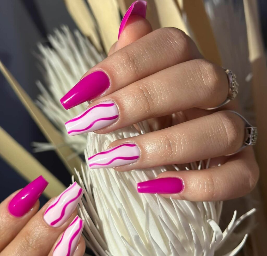 French Pink Acrylic Nail Design