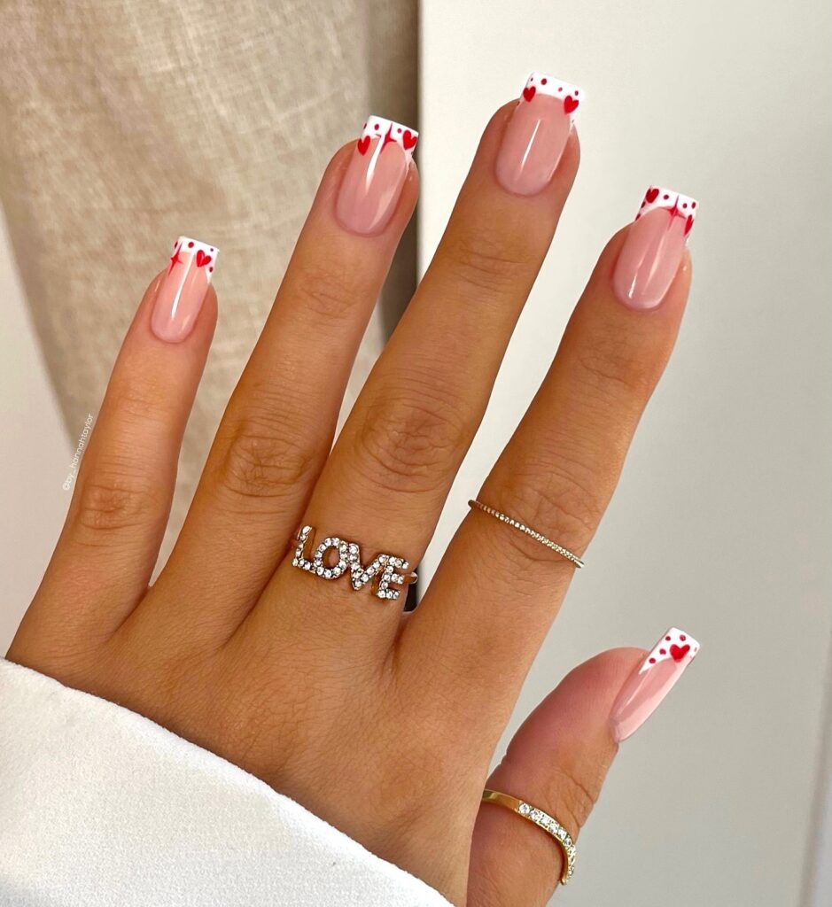 Little Love French Tips Nails Design
