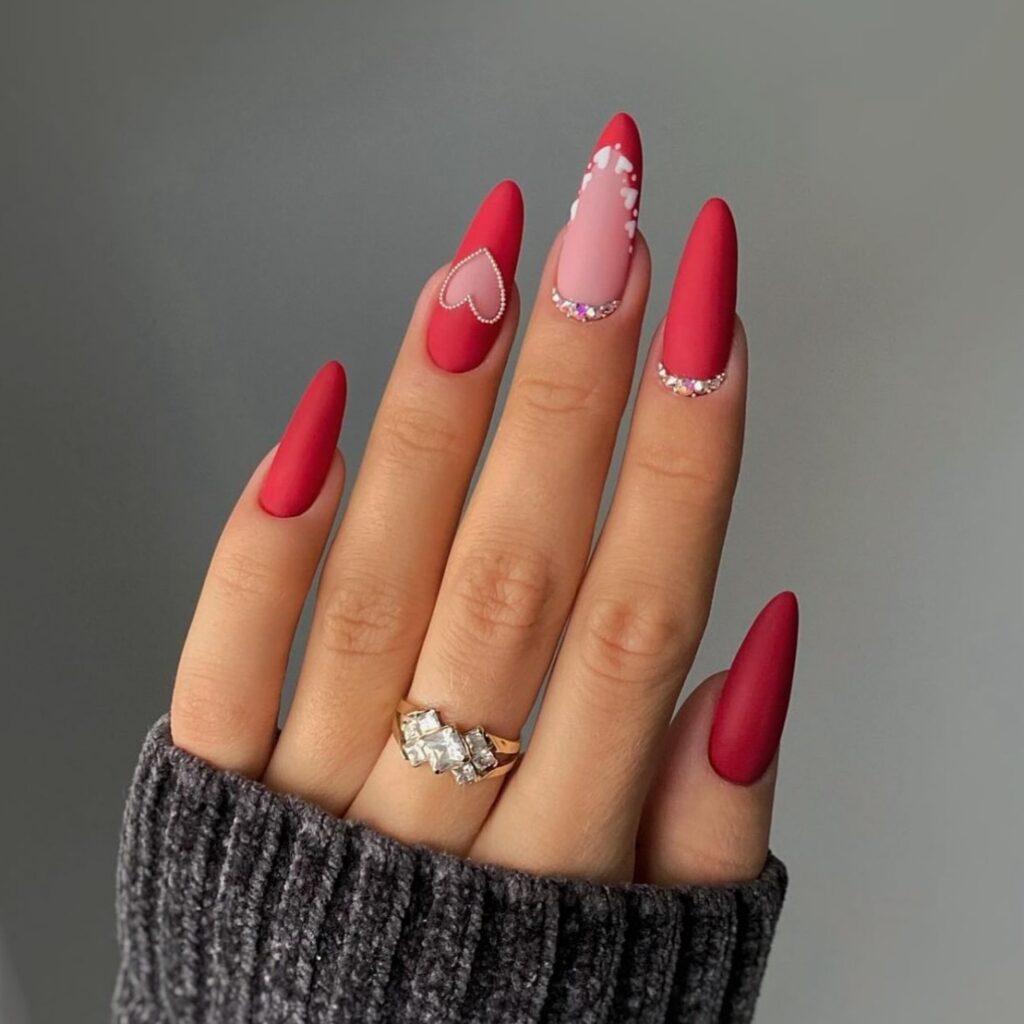 Red Peachy Love Nails