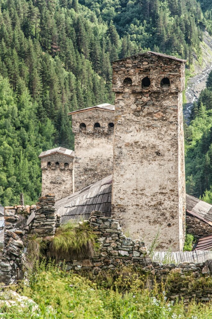 Georgian mountains Svaneti towers