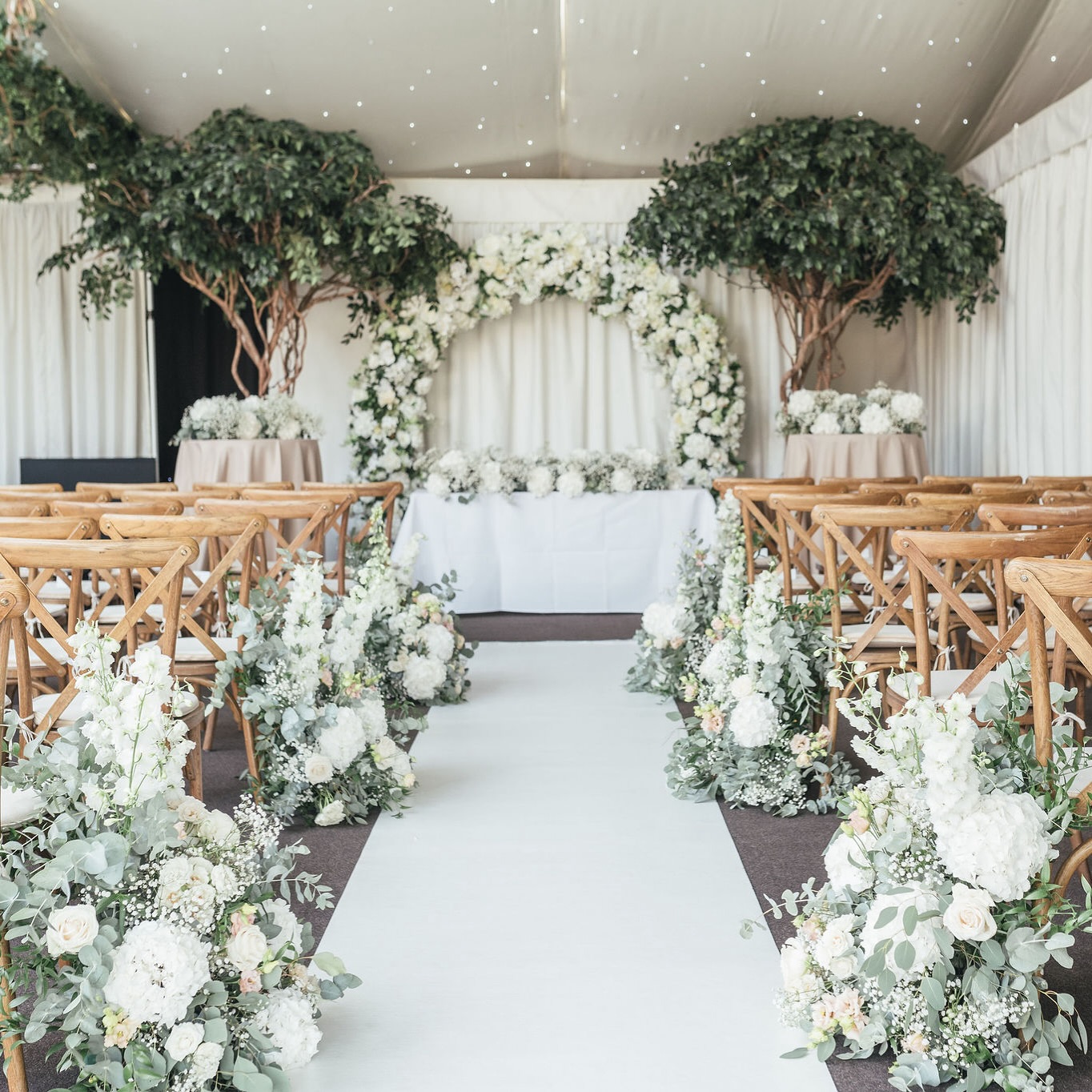 Dreamy White Wedding Aisle Style