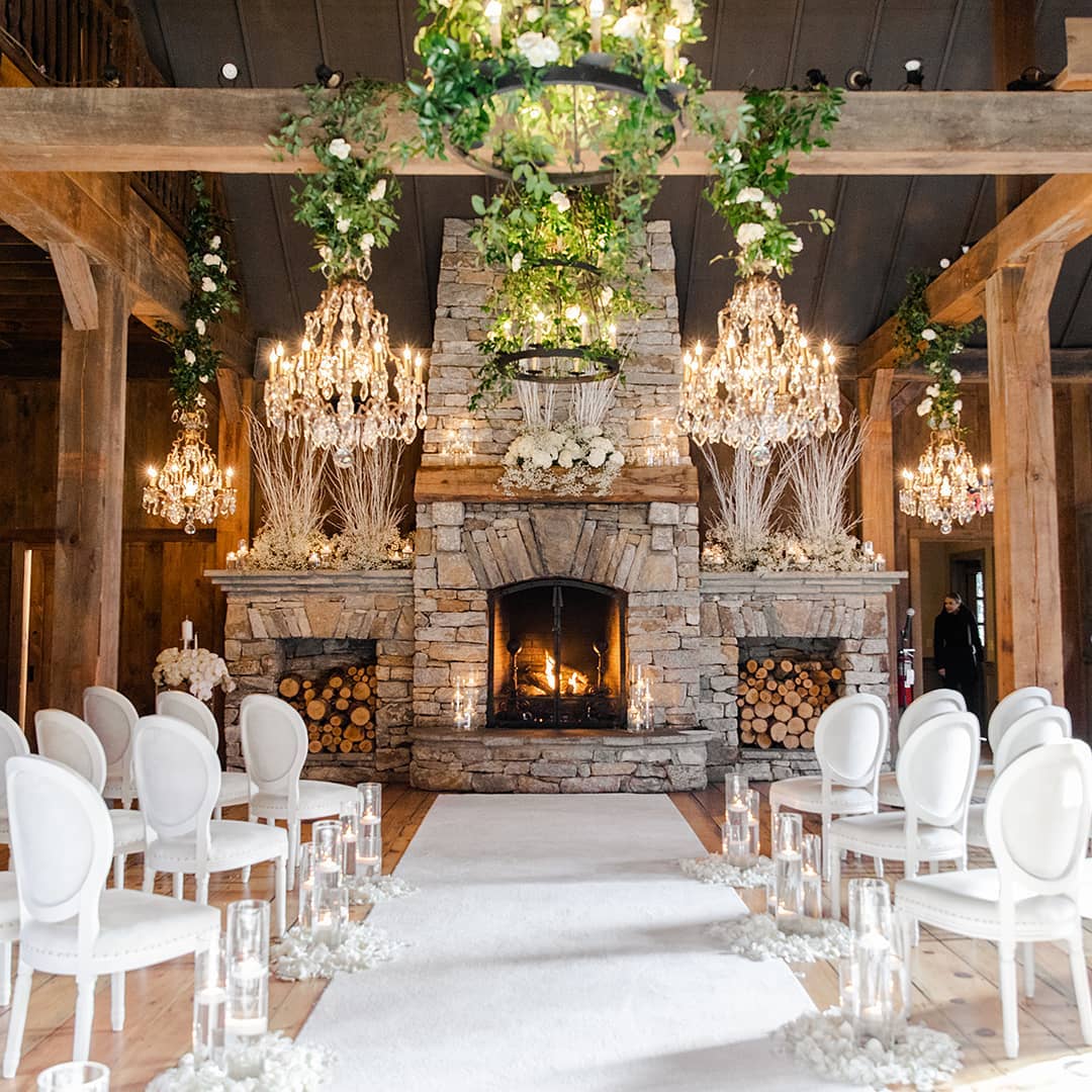Gorgeous Fire Place Wedding Isle