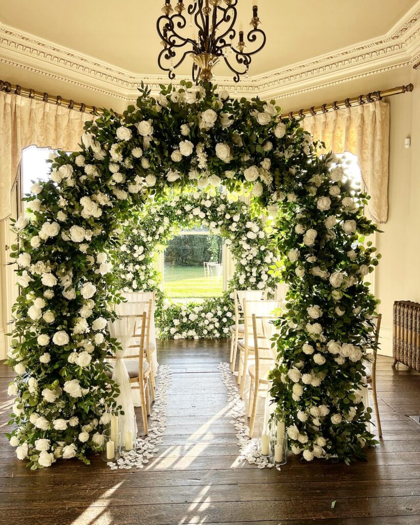 Greenery Floral Arch With Floral Hoop