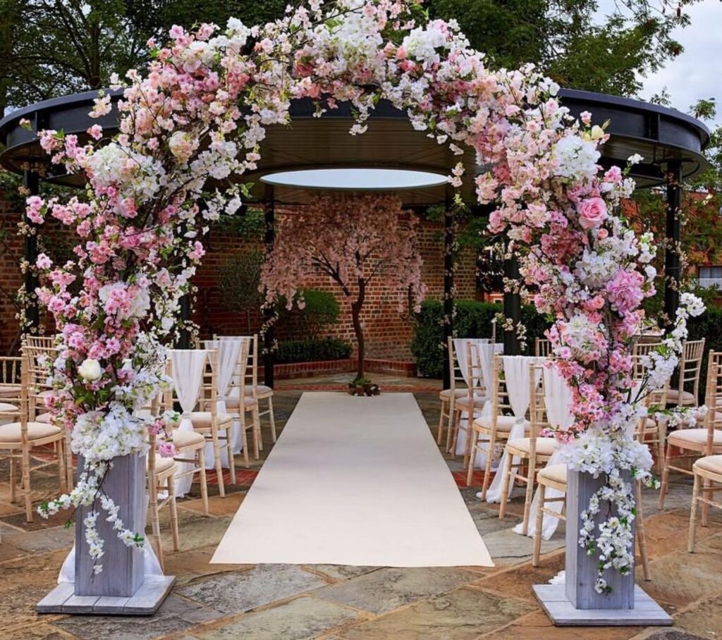 Luxurious Floral Arc Wedding Aisle