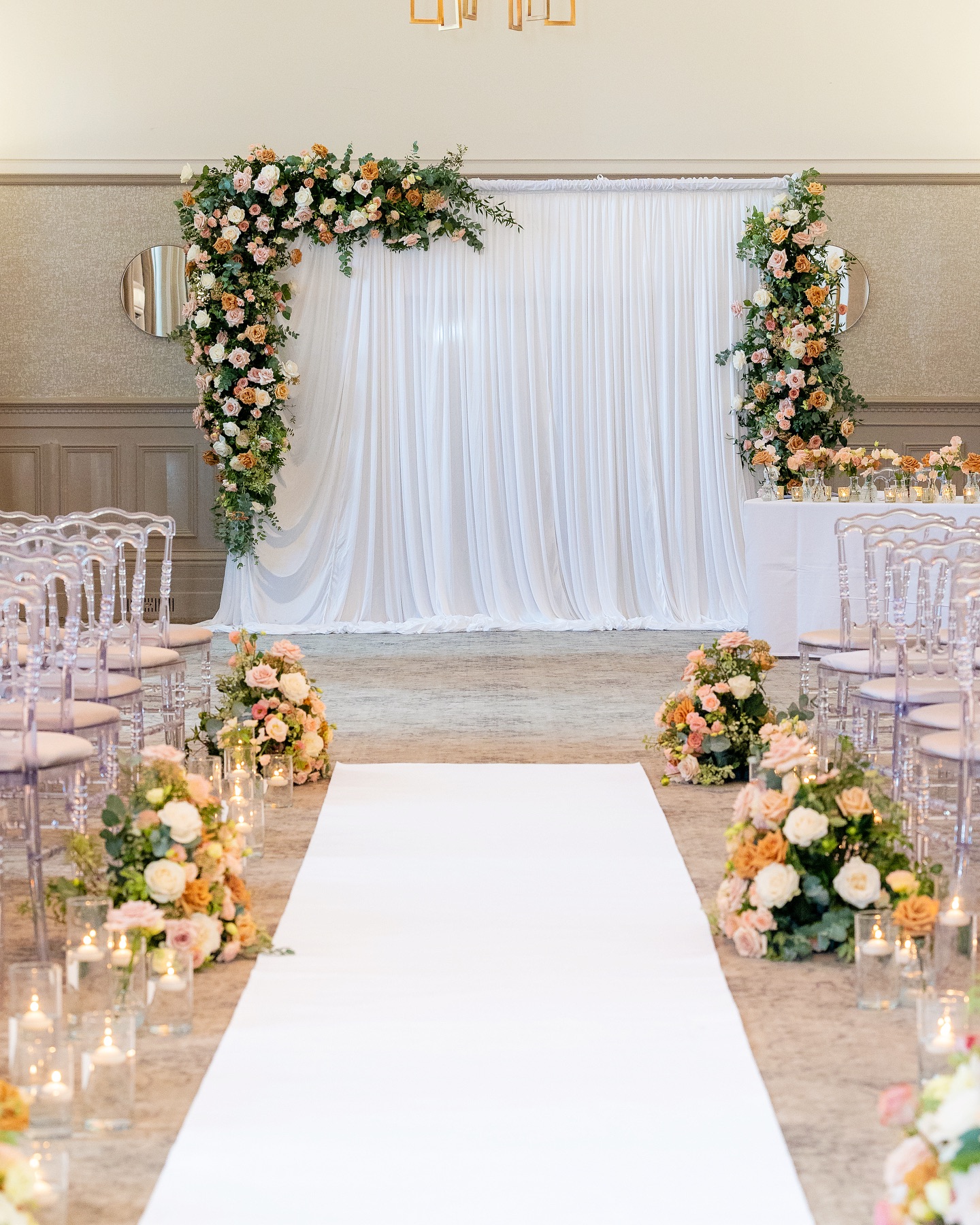 Toffee Floral Wedding Aisle