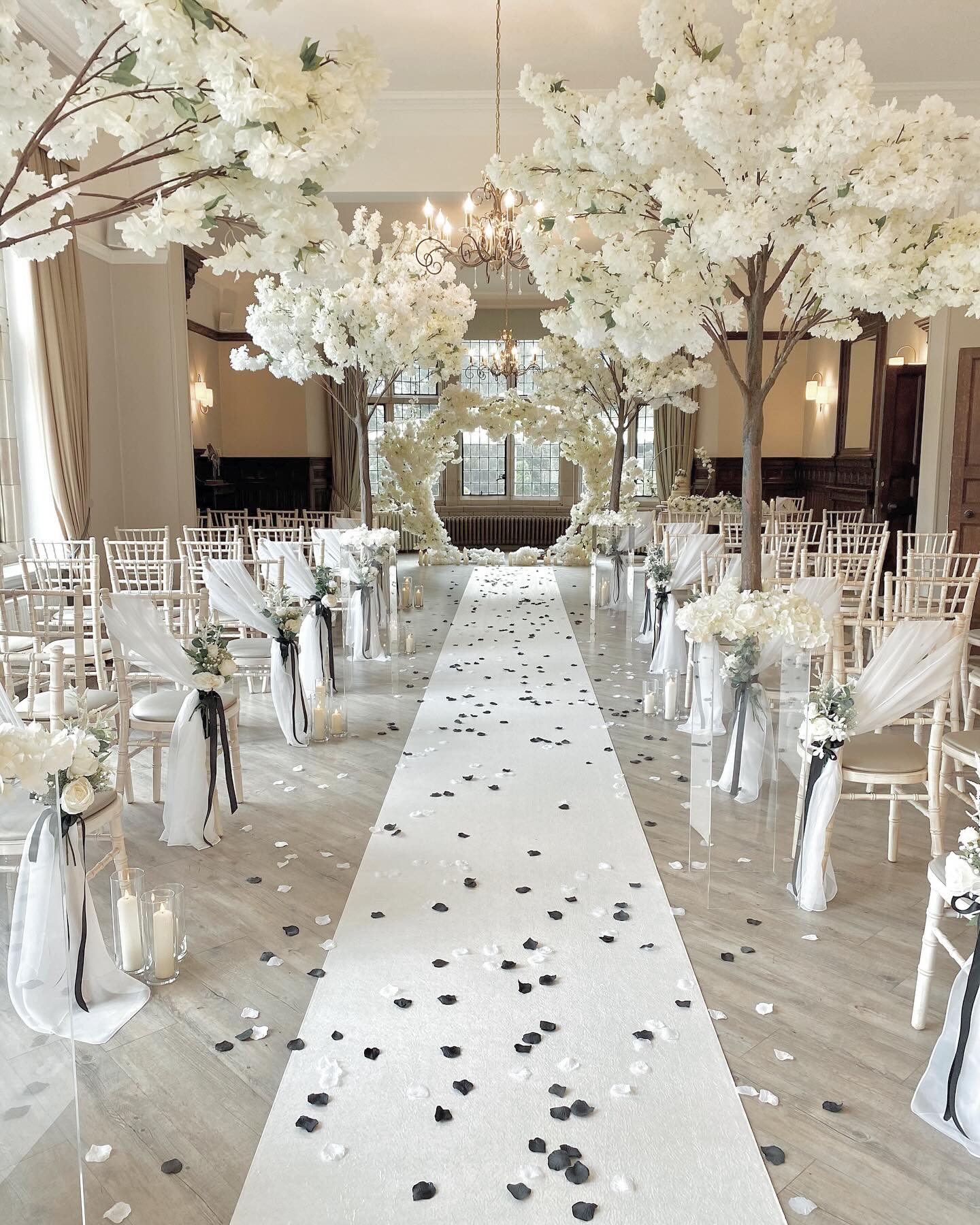 White Rustic Wedding Aisle Design