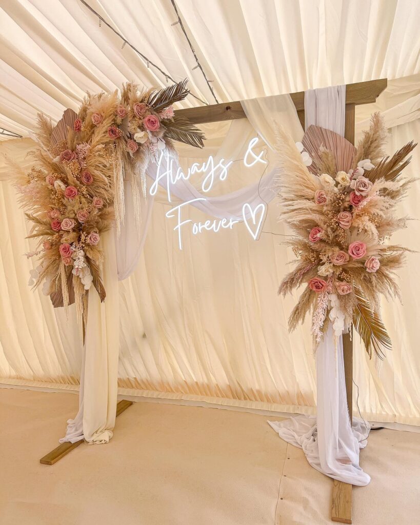 Dusky And Blush Pink Wedding Backdrop