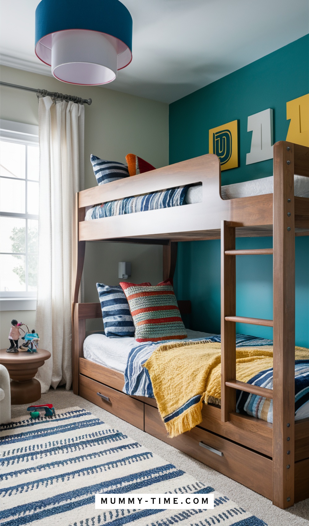 Eclectic Bedroom With Bunker Beds