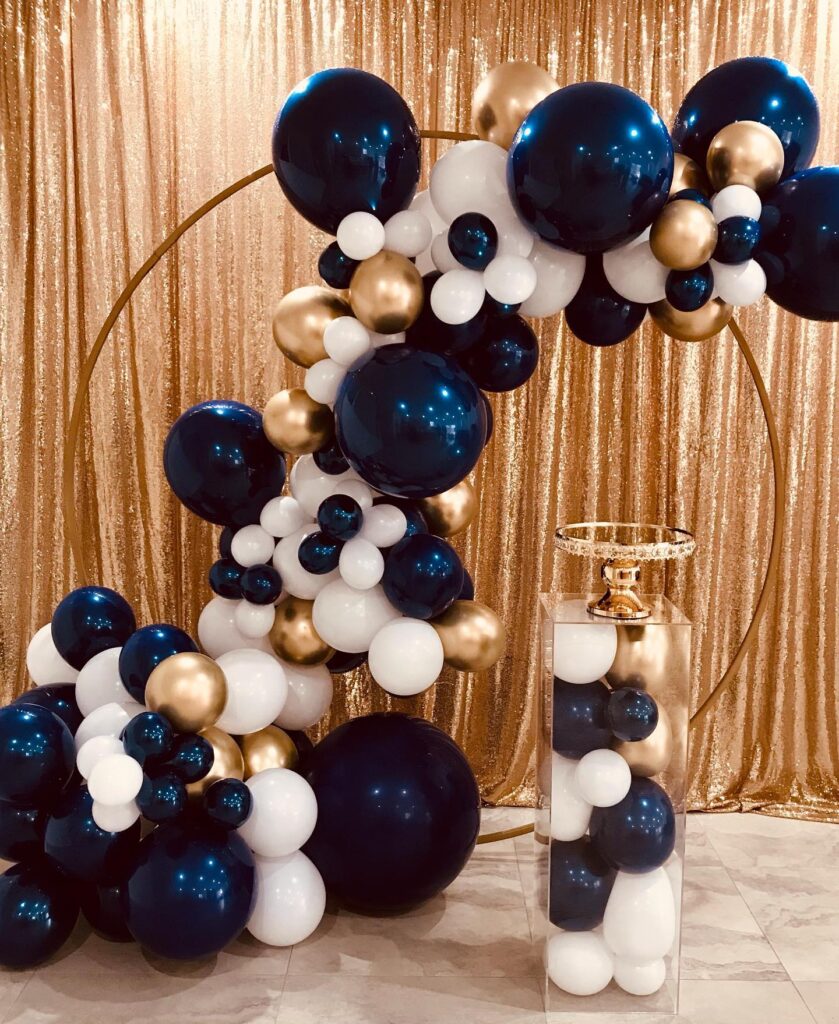 Beautiful Navy Balloon Backdrop