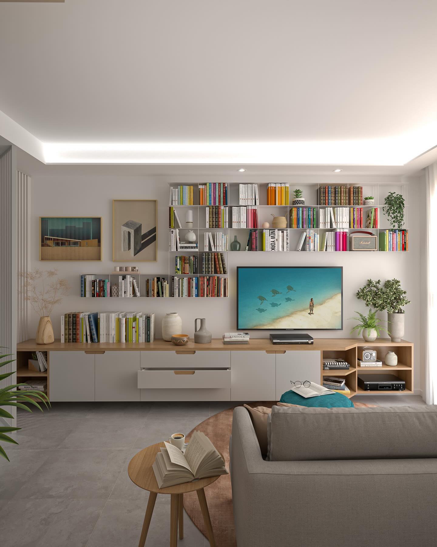 Classic Living Room Bookshelf