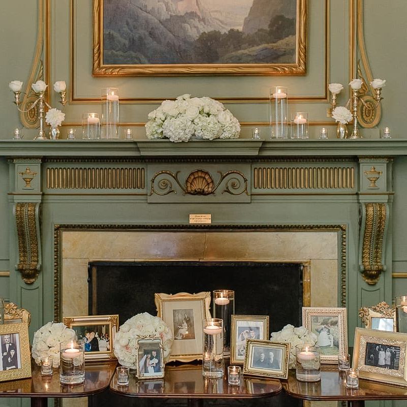 Classy Fireplace Memory Table For Wedding