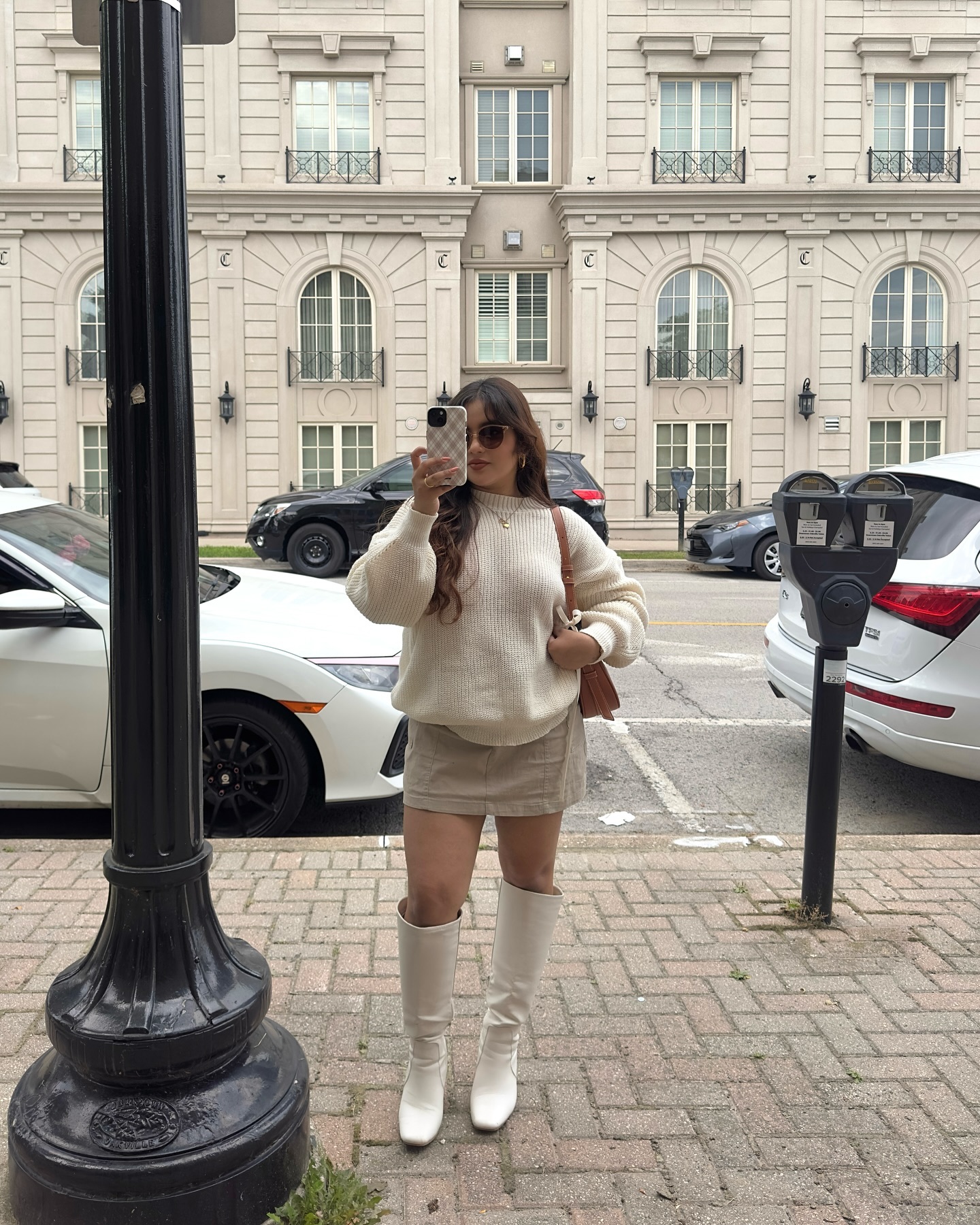 Clean Girl Style Skirt And Sweater Outfit