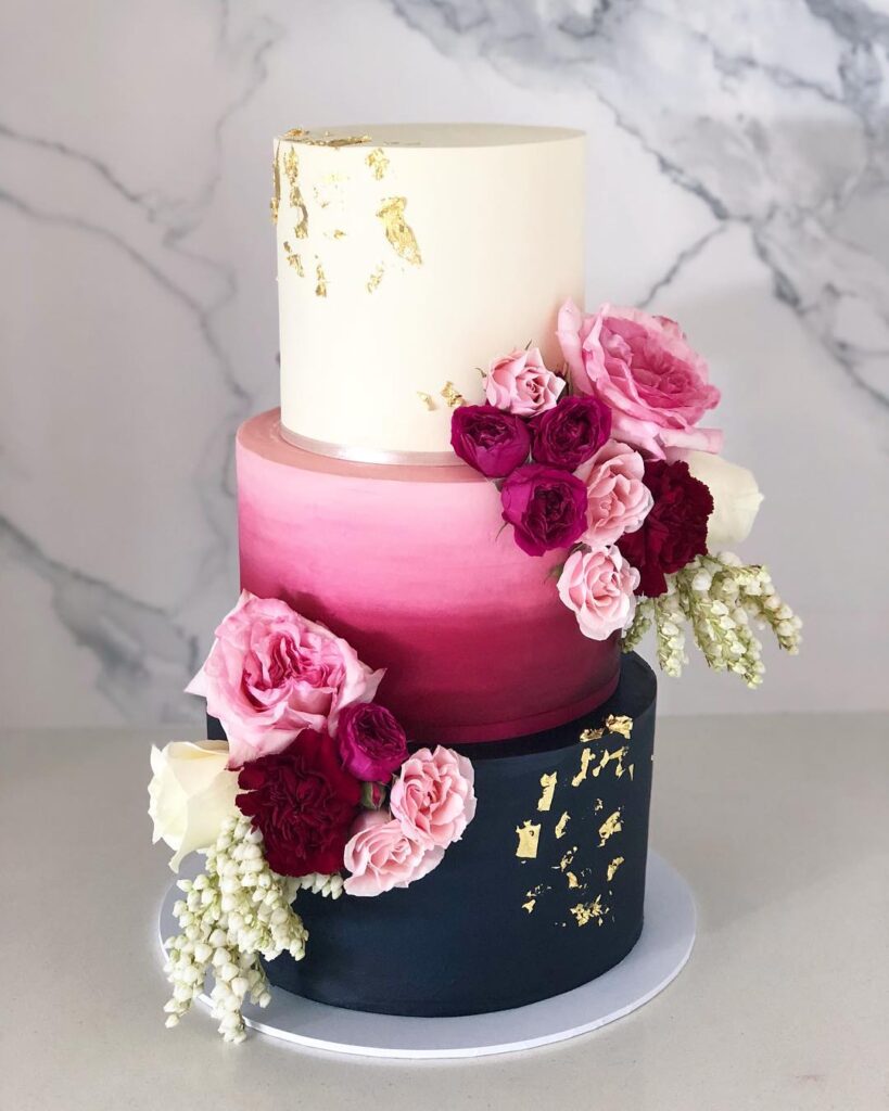 Gorgeous Ombre Buttercream Wedding Cake