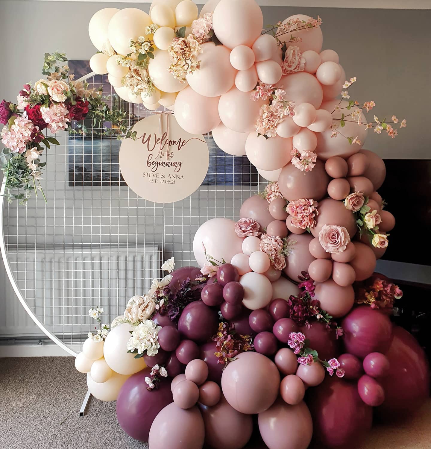 Mix And Match Burgundy Balloon Backdrop Decor