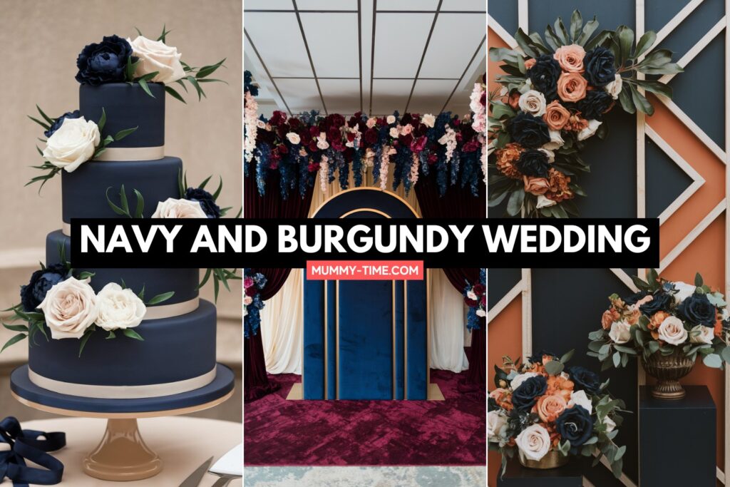 Navy And Burgundy Wedding