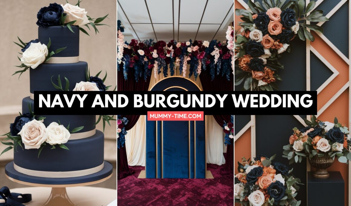 Navy And Burgundy Wedding