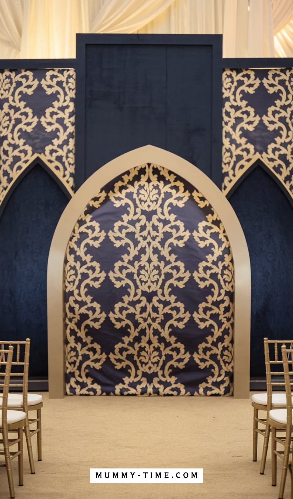 Unique Navy Wedding Backdrop