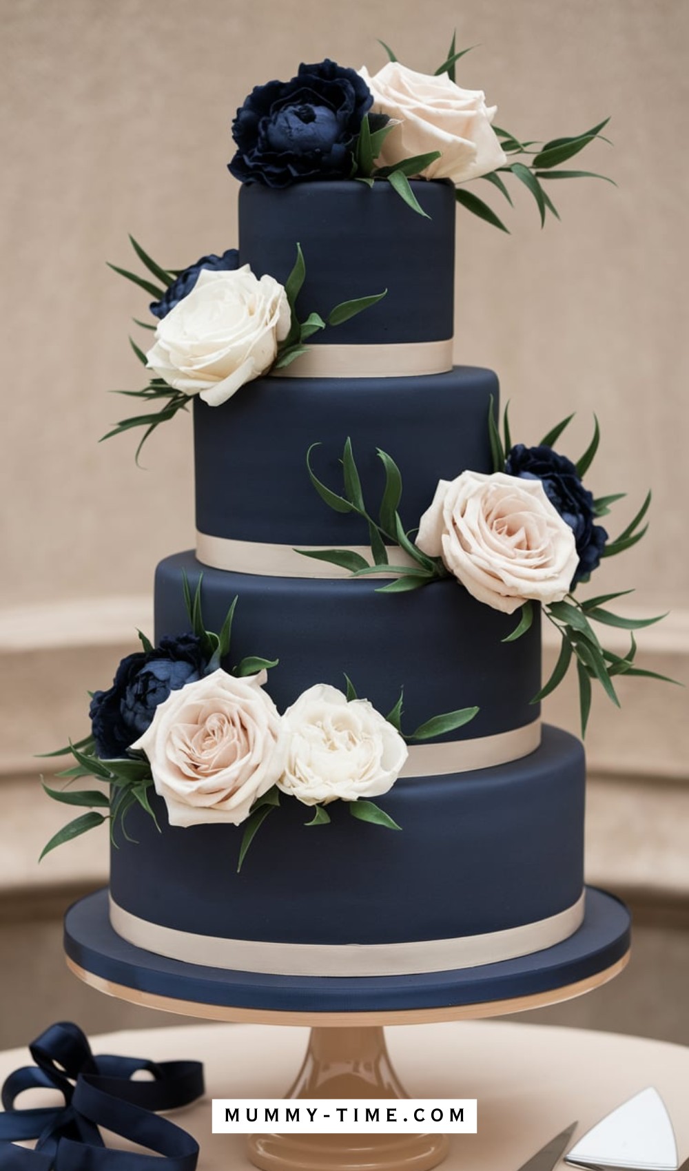 Classy Navy Wedding Cake