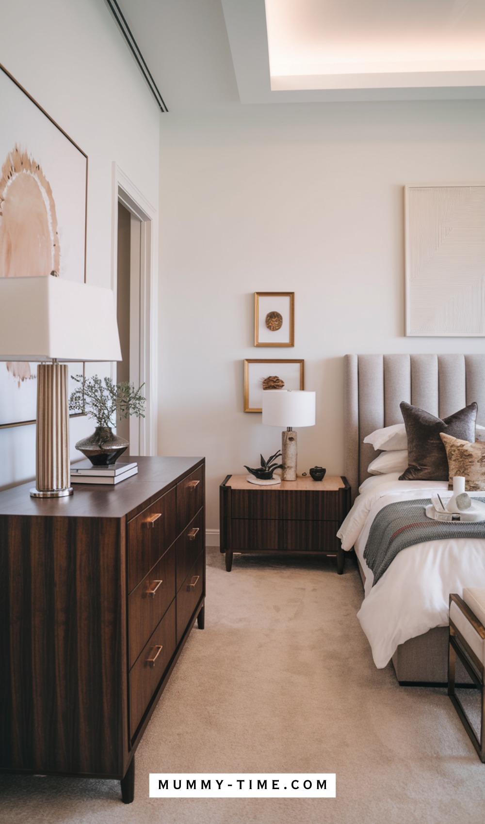 Dark Shaded Bedroom Dresser Decor
