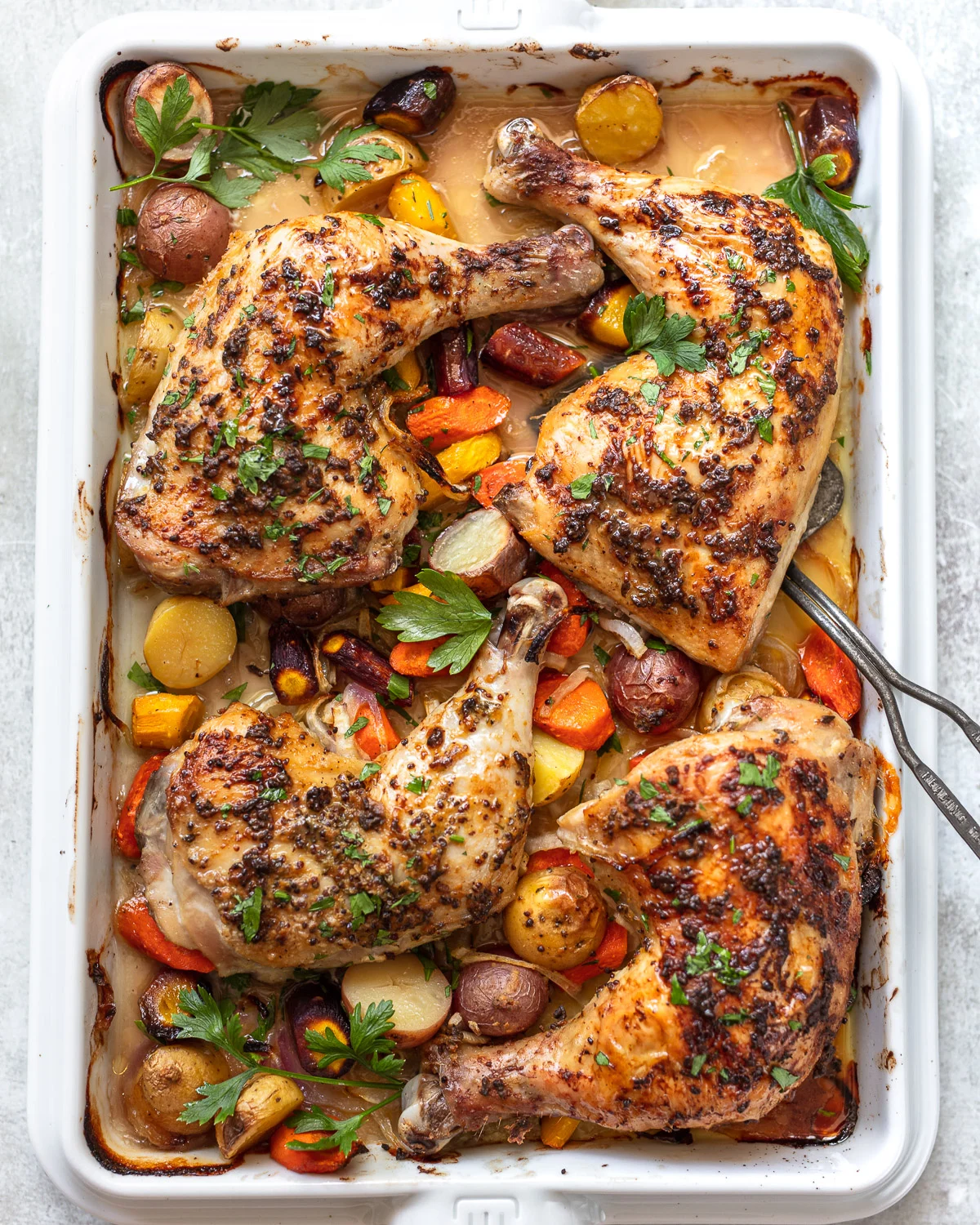 Dijon-Herb Crusted Thighs