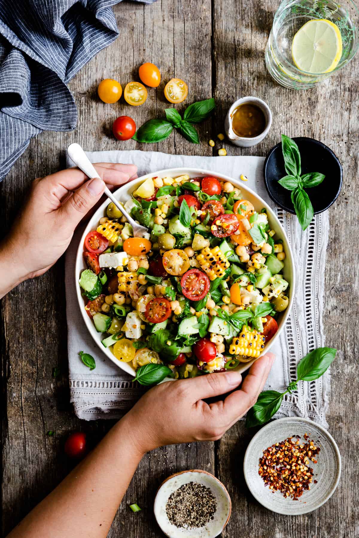 Grilled Corn Salad with Feta