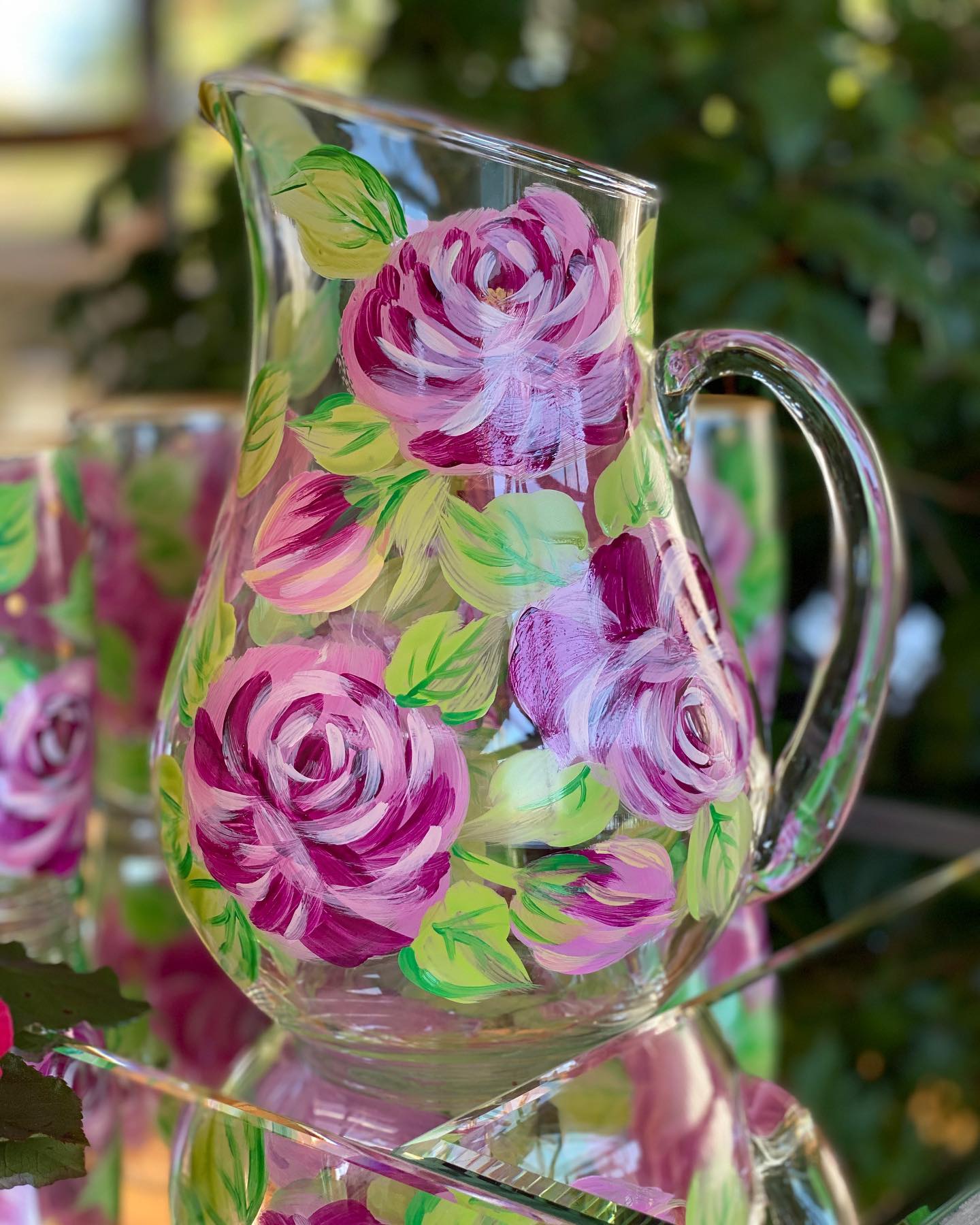 Hand Painted Floral Jug