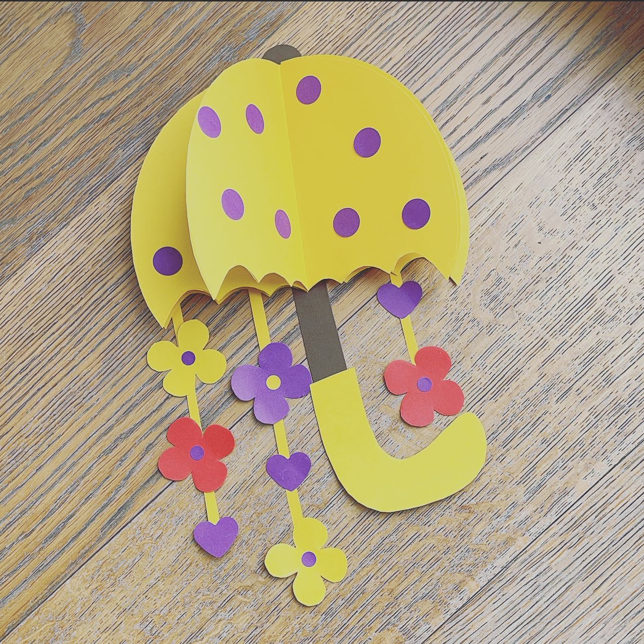 April Umbrella Flowers Craft