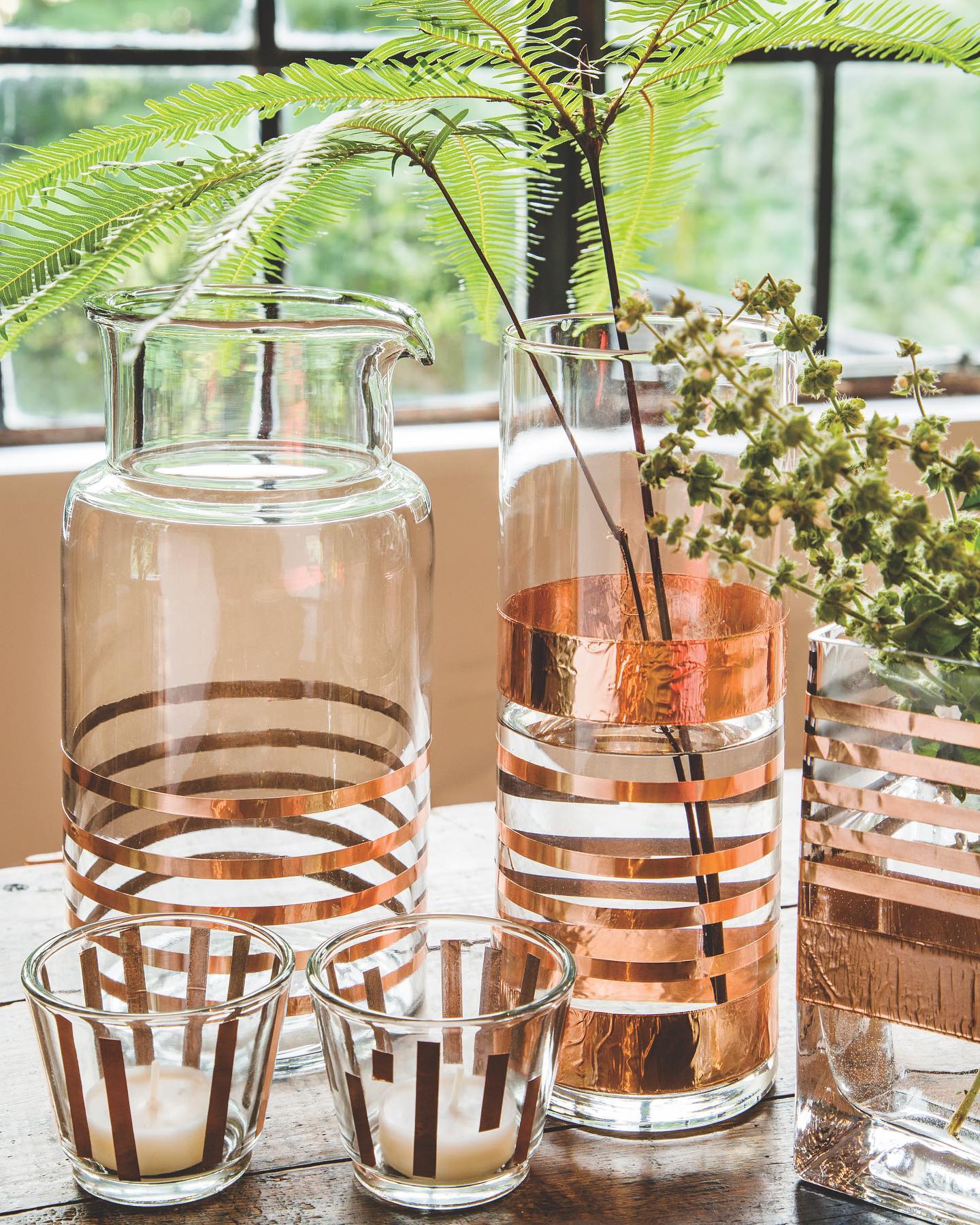 Copper Tape Glassware Craft