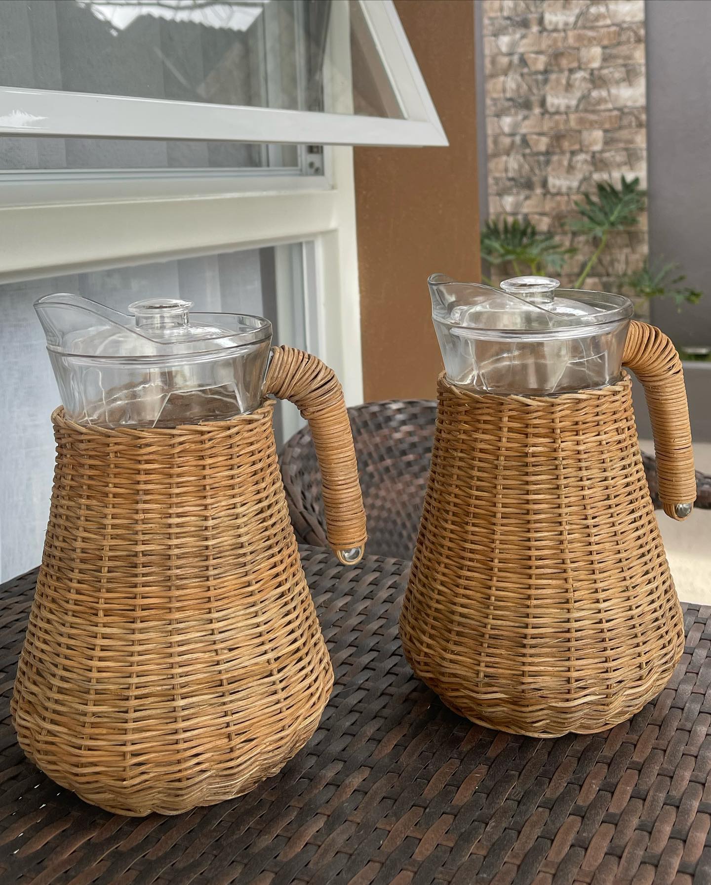 Rattan Glass Pitcher Craft