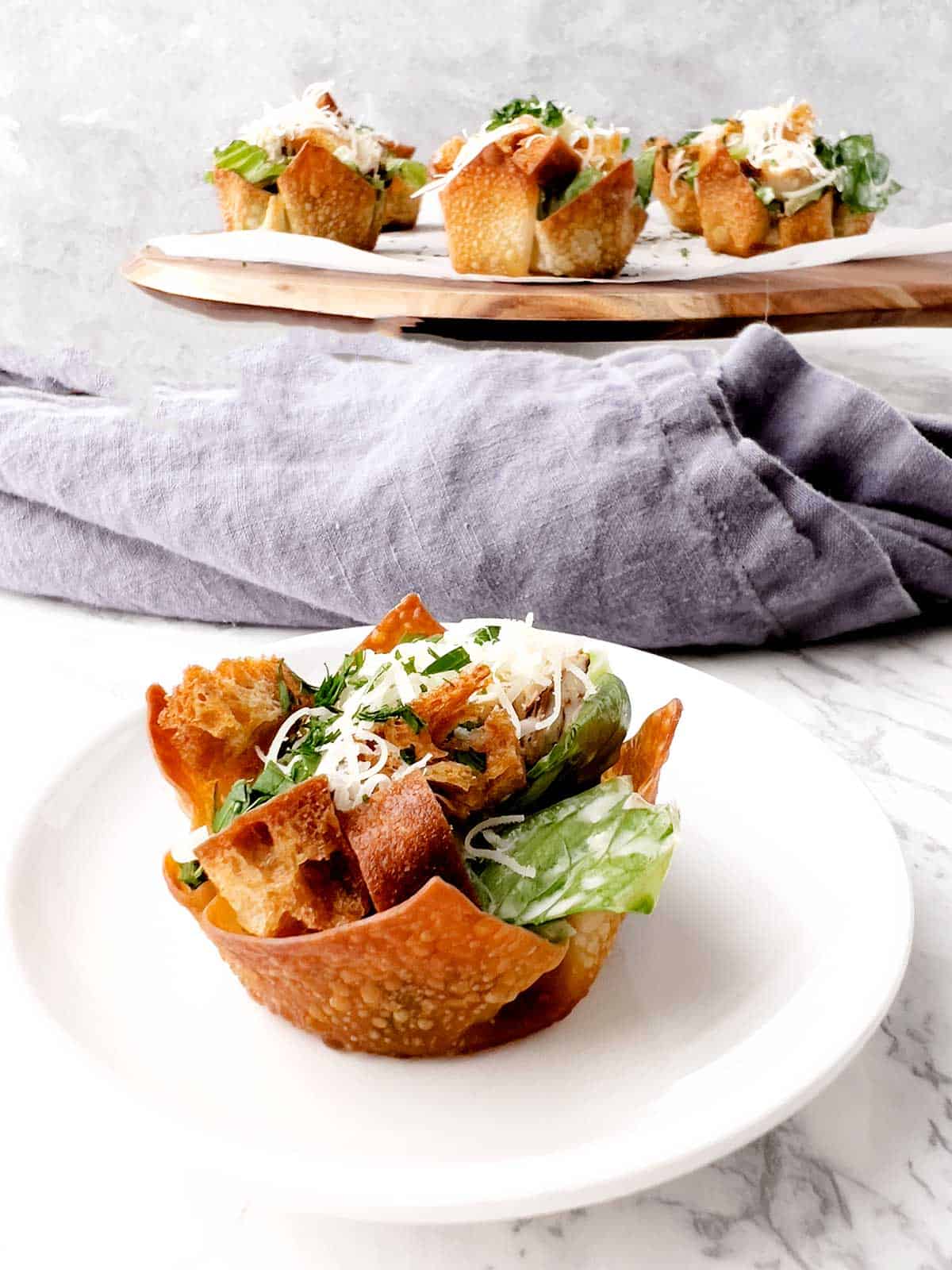 Chicken Caesar Salad Cups