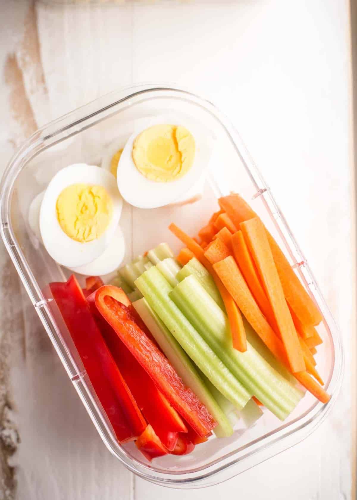 Hard-Boiled Eggs & Veggie Sticks