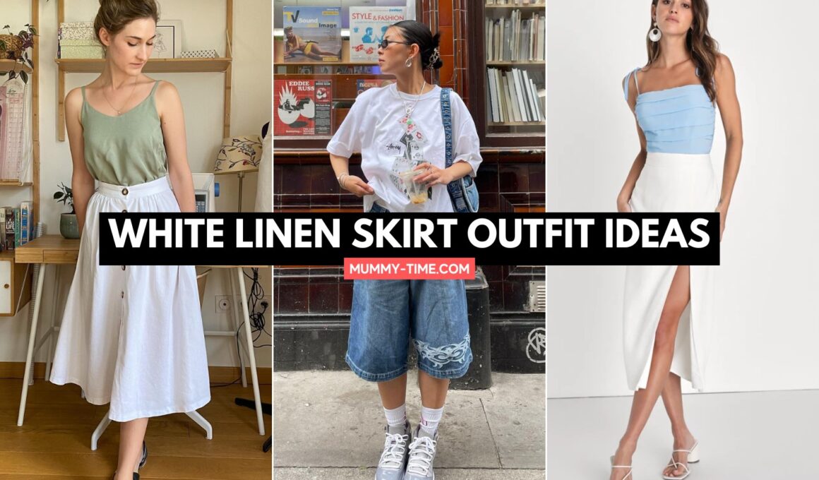 White linen skirt outfit ideas