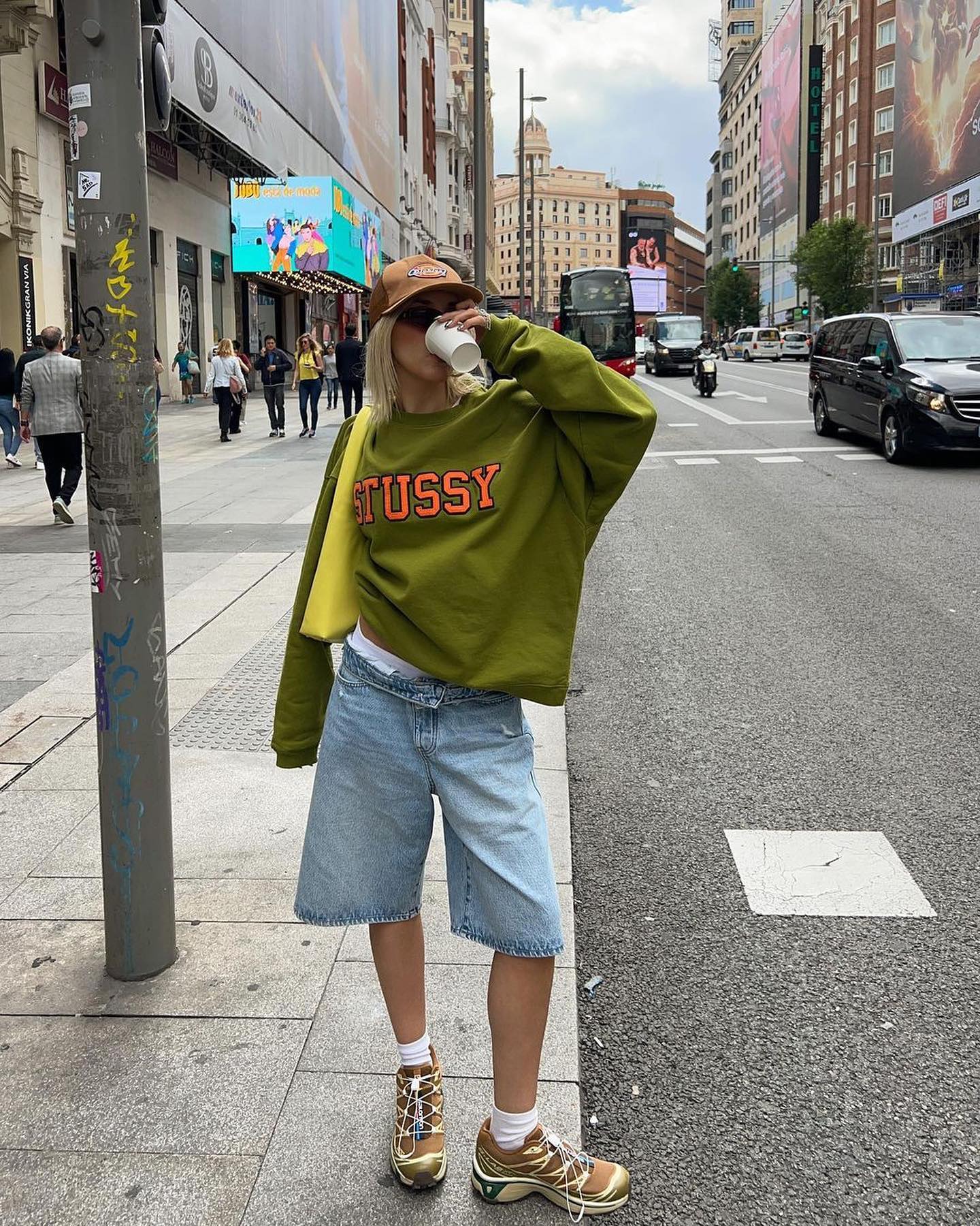 Casual Jorts With Oversized Sweater