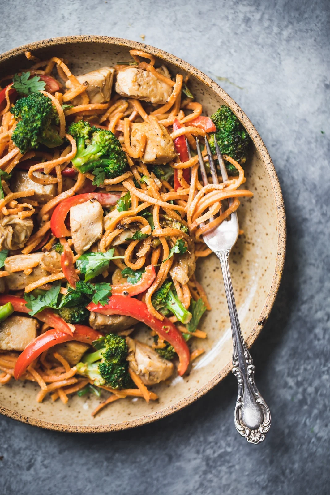 Thai Peanut Chicken & Sweet Potato Noodles