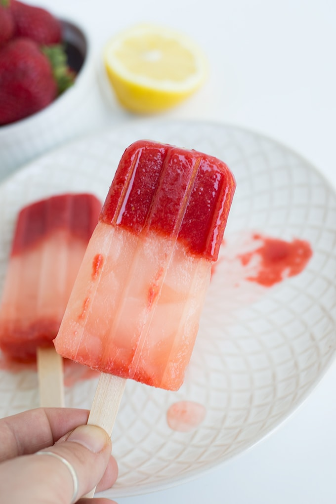 Strawberry Lemonade Popsicles
