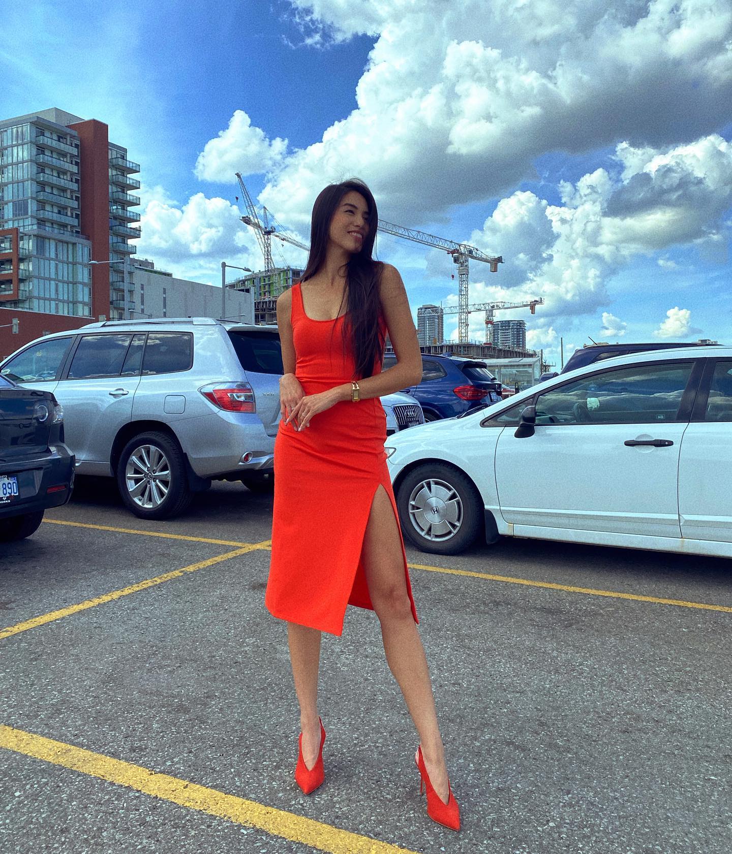 Red Dress With Side Slit