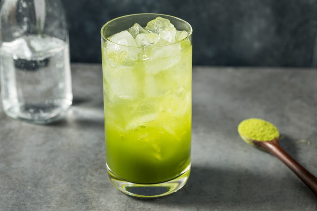 Refreshing Cold Matcha Soda Cocktail