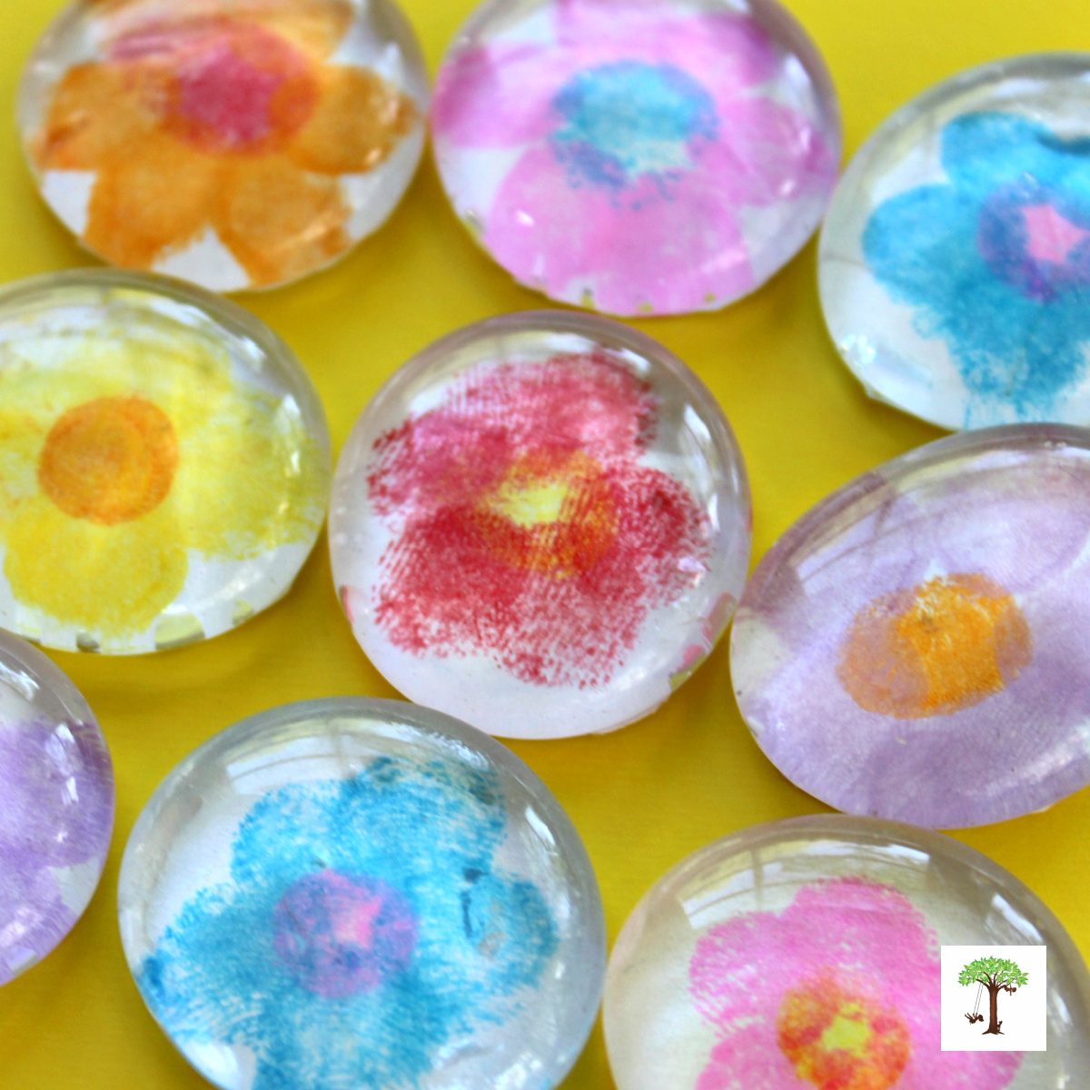 Fingerprint Flower Magnets