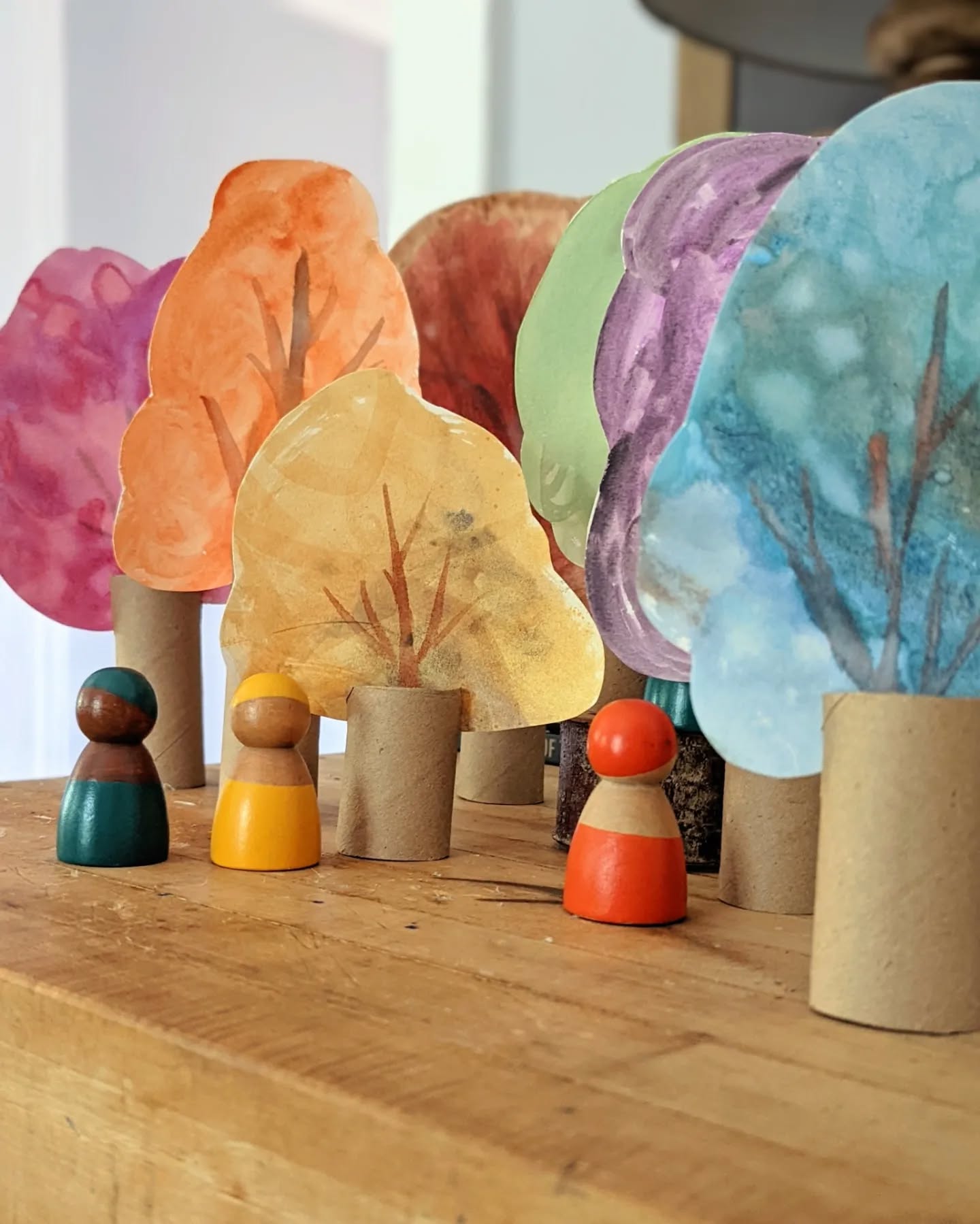 Cardboard Tube Autumn Trees