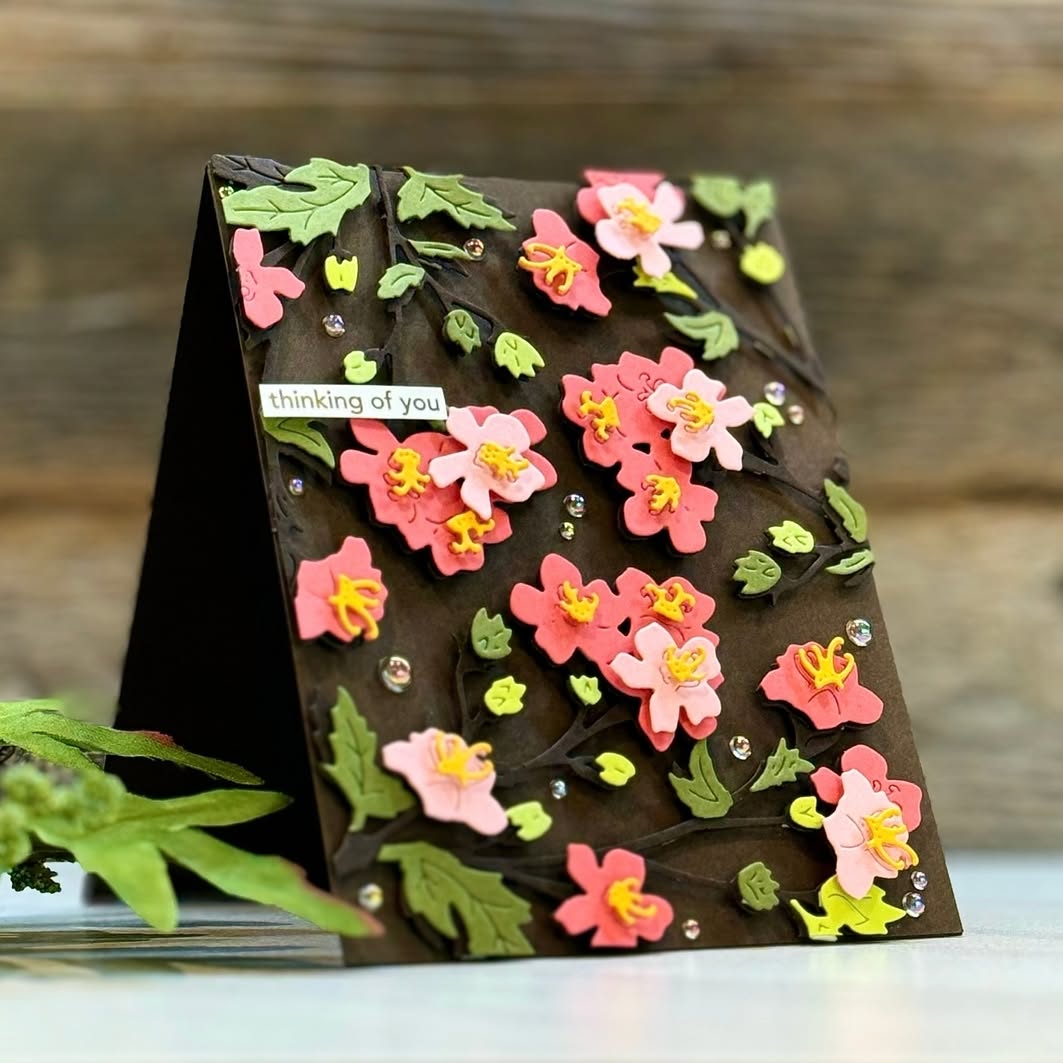 Layered Card With Spring Floral Stem Die Set