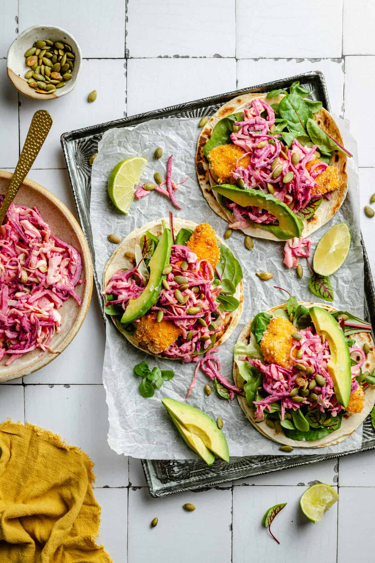 Crispy Chicken Tacos with Slaw
