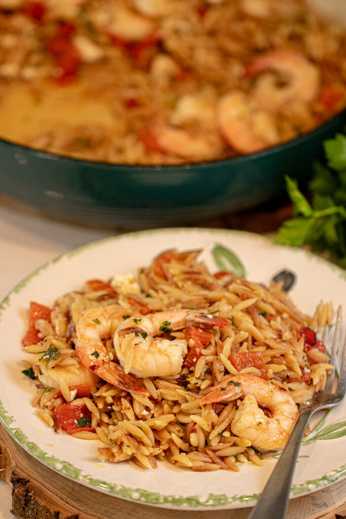Mediterranean Shrimp Orzo