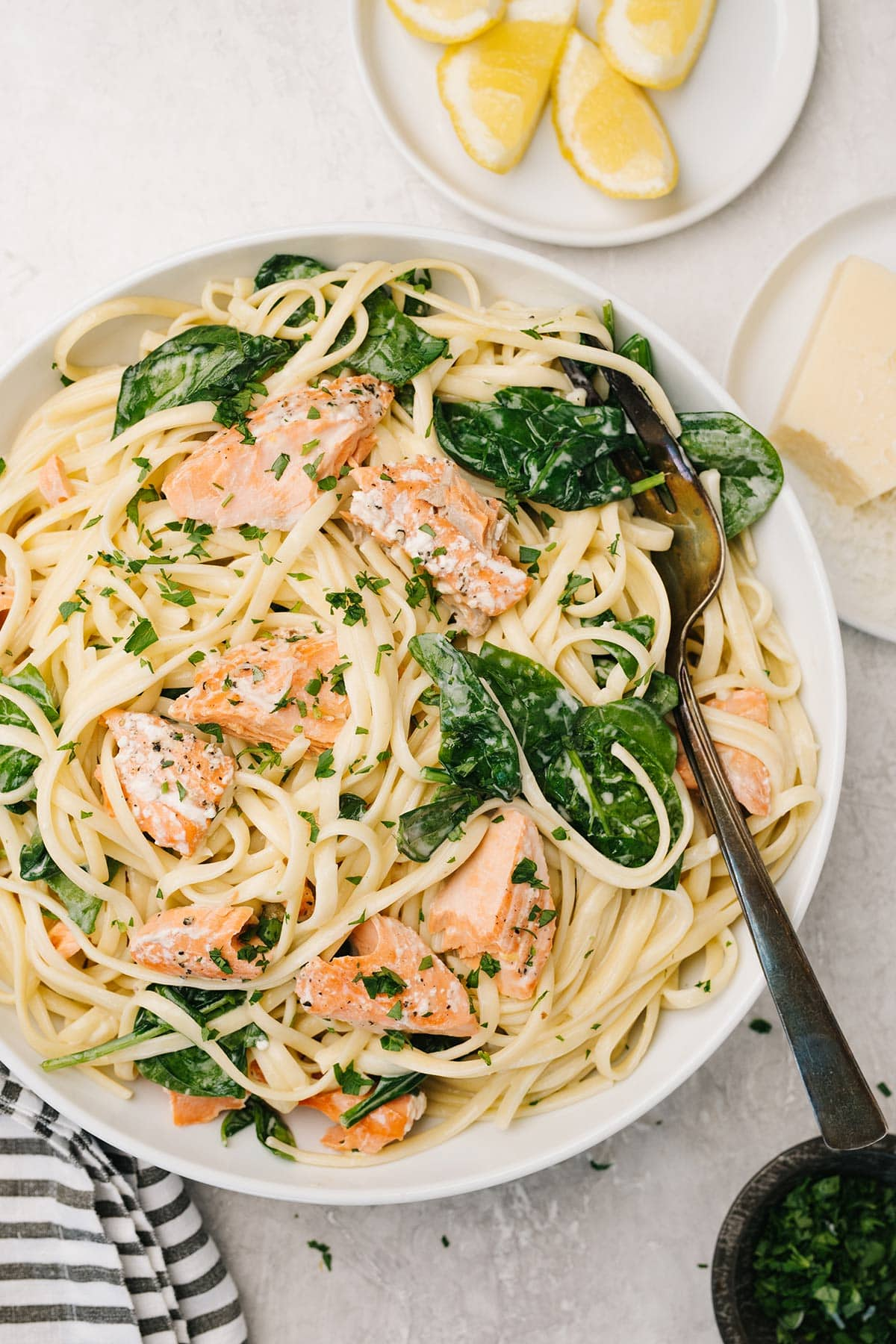 Salmon and Spinach Pasta