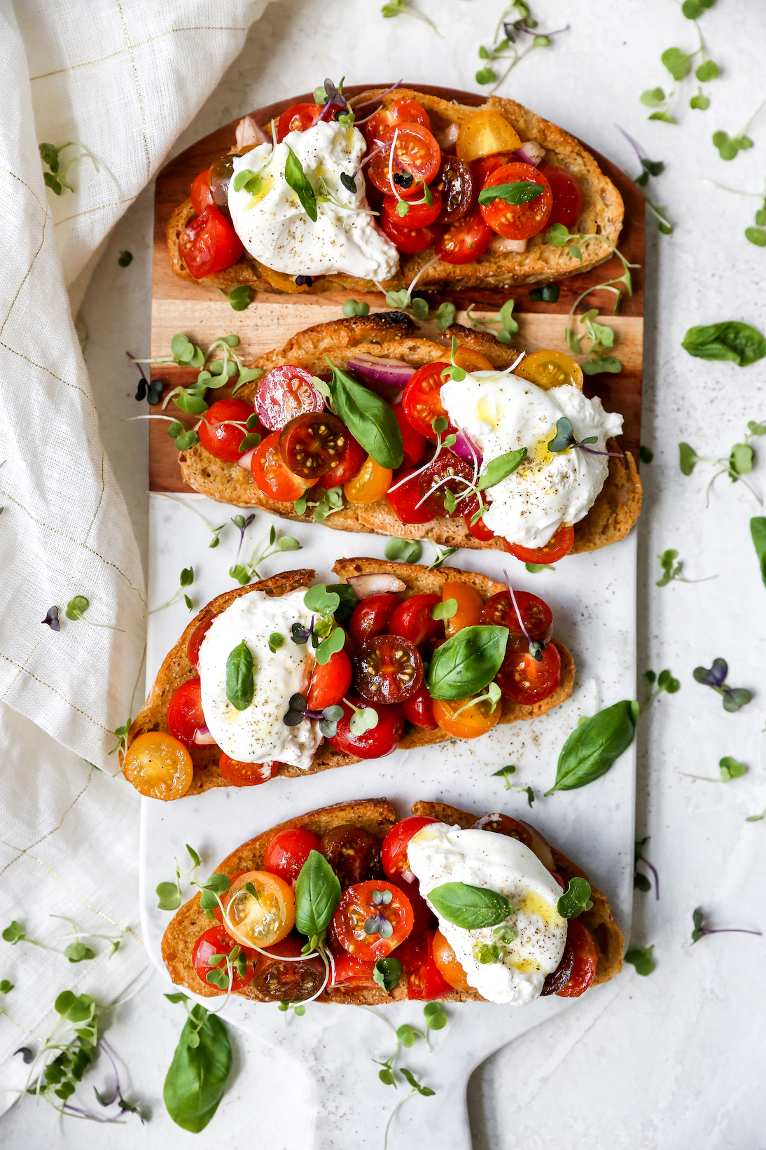 Burrata with Grilled Bread and Tomatoes