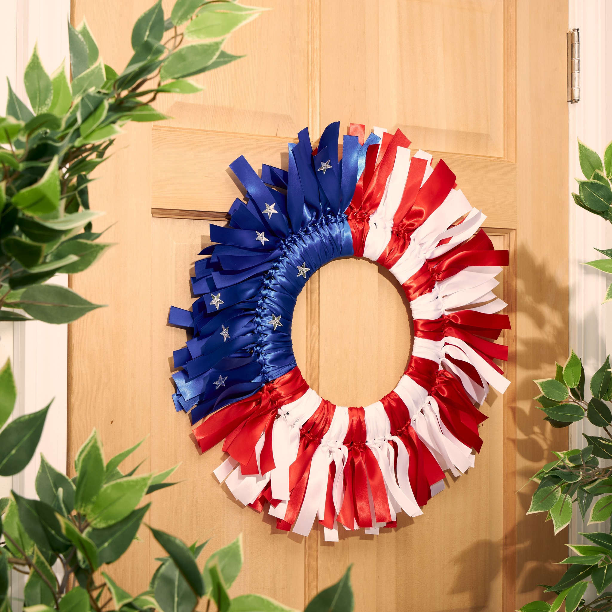 Patriotic Ribbon Wreath Craft